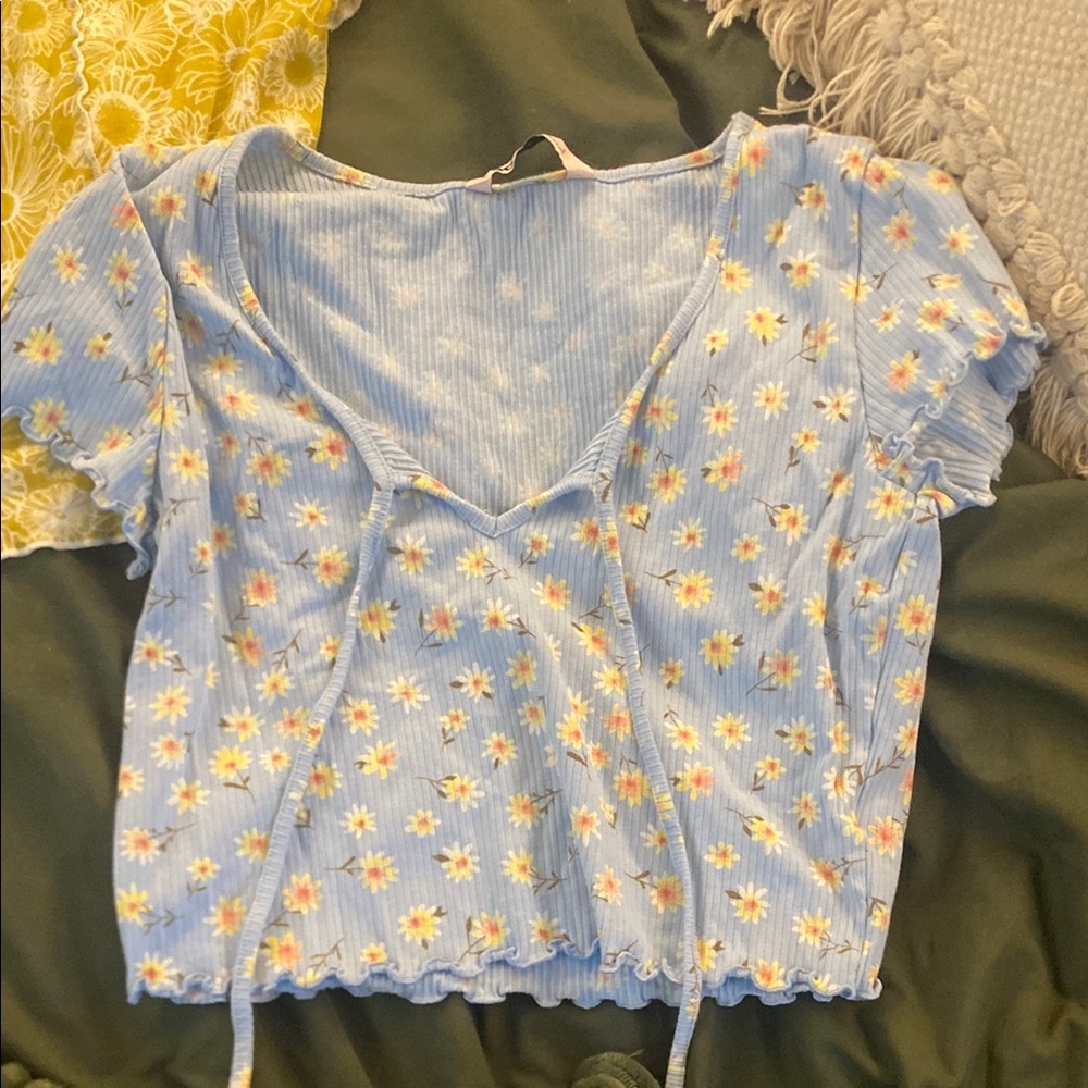 Floral Blue Women's Top